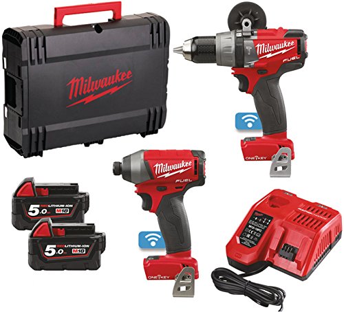 Milwaukee 4933464264 M18 FPD2-502X-Taladro (Taladro de Pistola, perforacion, Desatornillar, Negro, Rojo, Ión de Litio, 5 Ah), 18 V