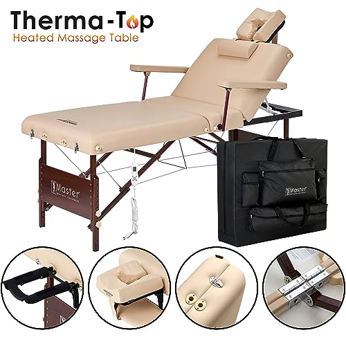 Master Massage Therma Top - Mesa de Masaje portátil Plegable (Madera, 71 cm)