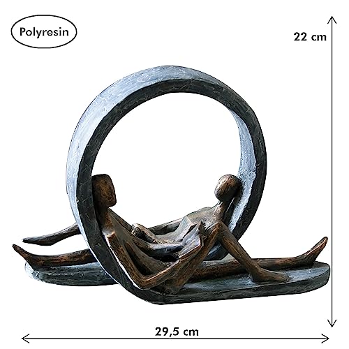 Casablanca modernes Design Escultura Resina Bronce Gris Altura 22 cm