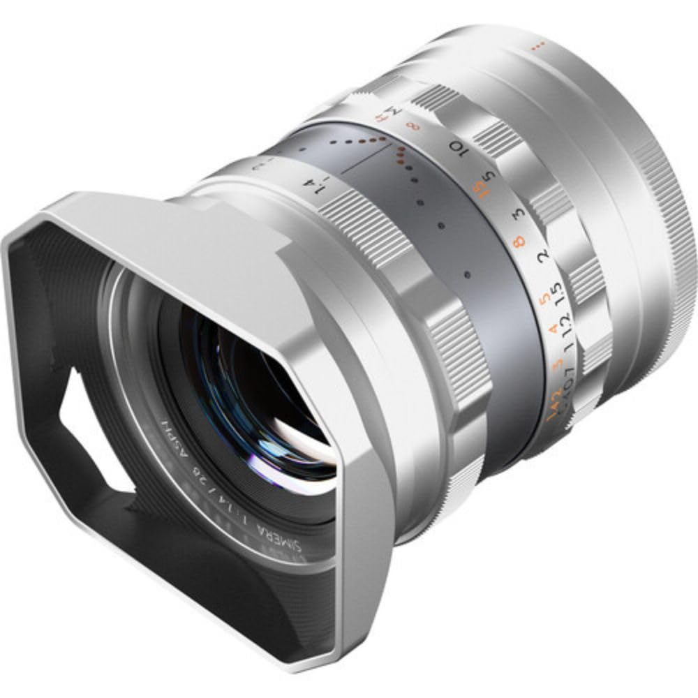 THYPOCH Lente de fotografía de Marco Completo Simera de 28 mm f1.4 para Fujifilm X Mount - Plata