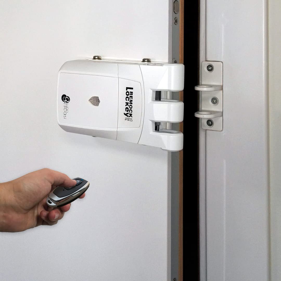 Remock RLP4W Lockey Pro - Cerradura de seguridad invisible con 4 mandos (3 V) color blanco
