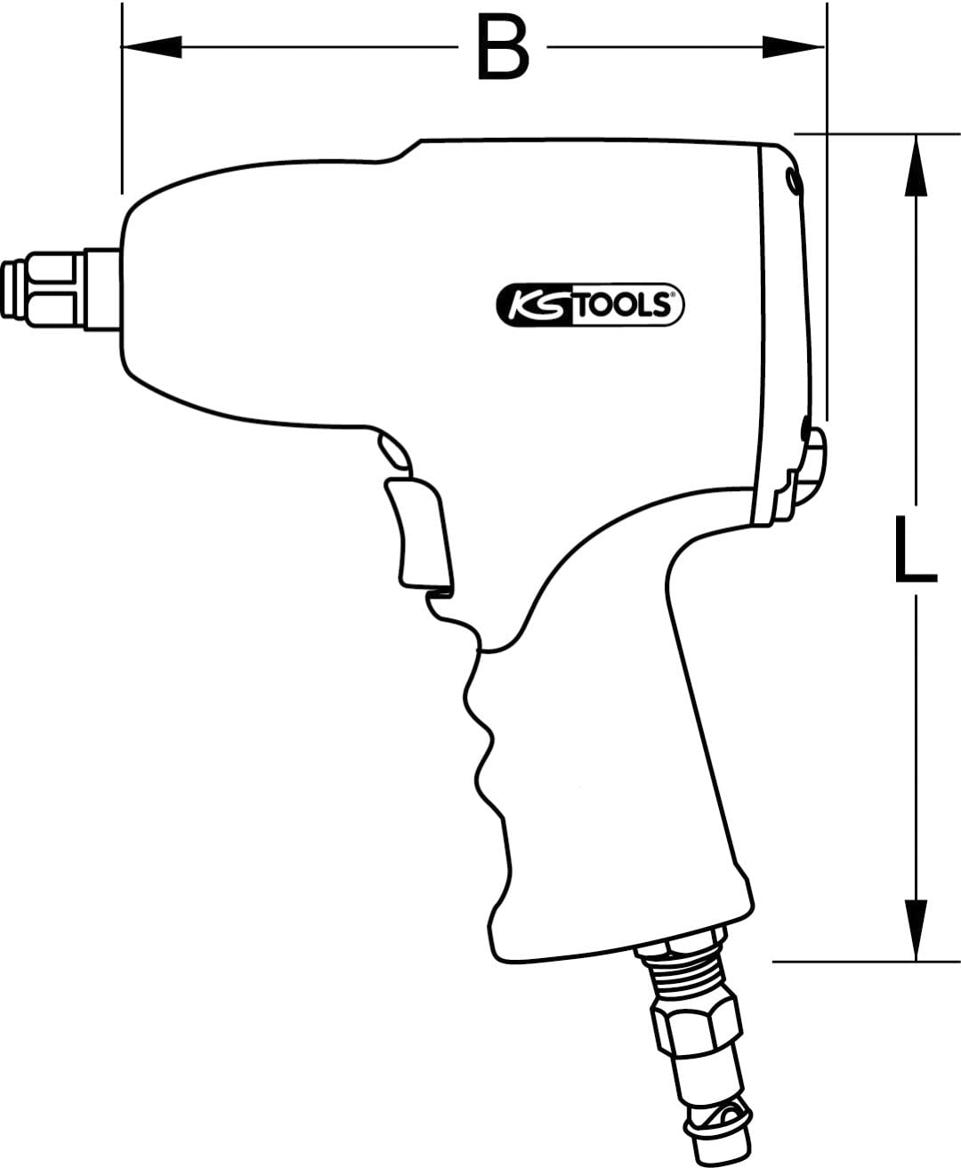 KS Tools 515.1095 Monster - Llave de impacto neumática de alto rendimiento (1/2", 1690 NM)