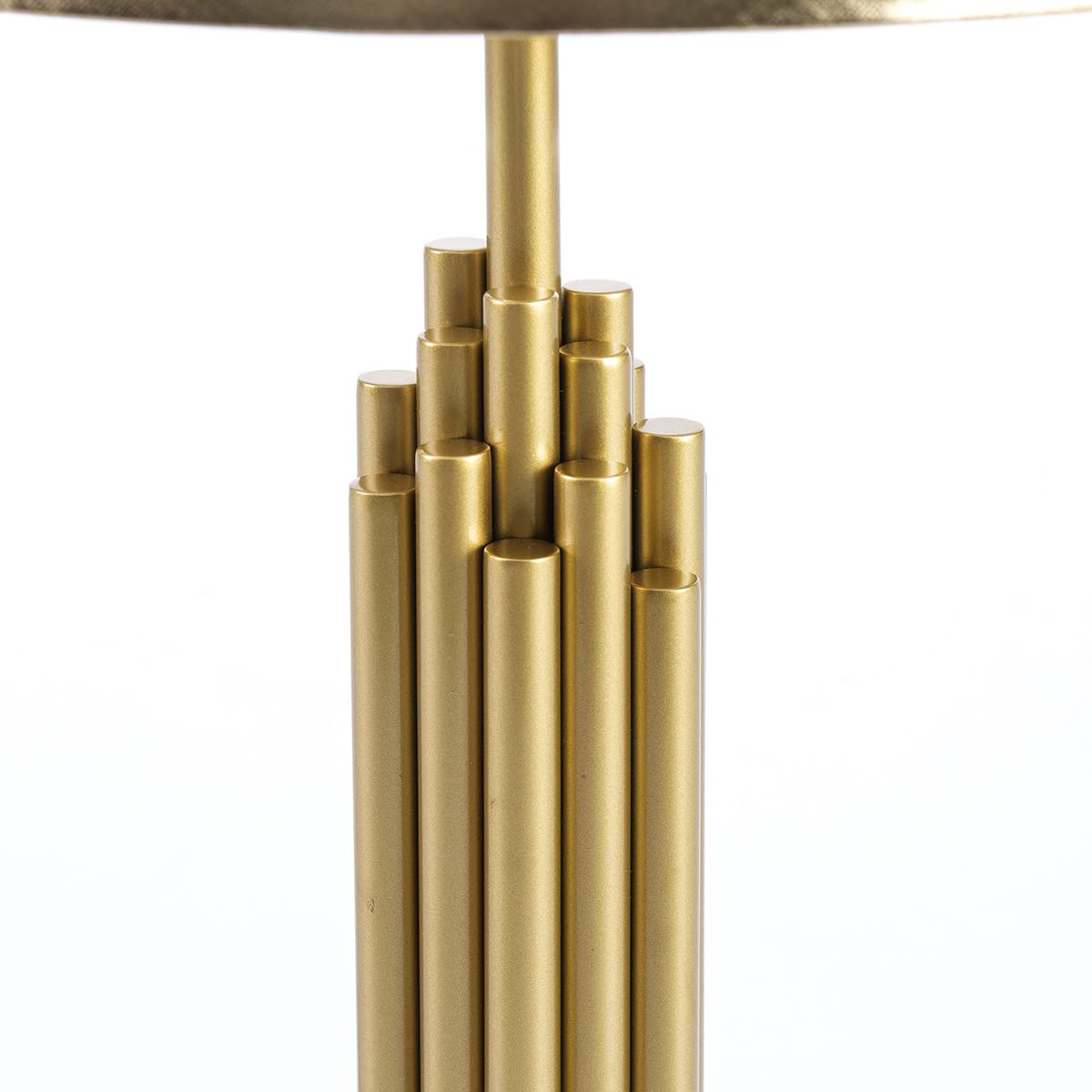 LAMPARA SOBREMESA 38X38X70 METAL DORADO CON PANTALLA