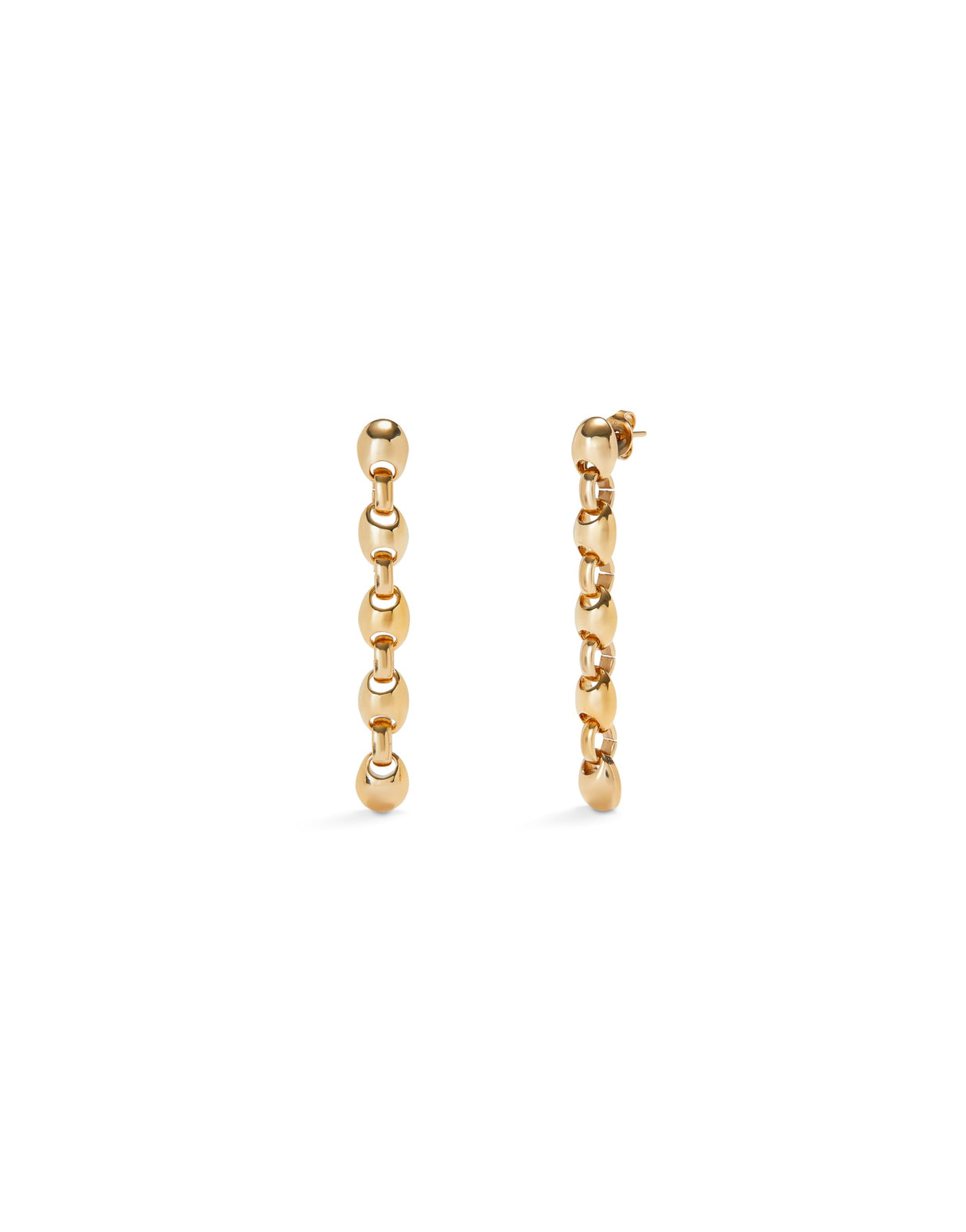 Uno de 50 Pendientes Largos Bañados En Oro 18K Con Eslabones En Forma De Bolas