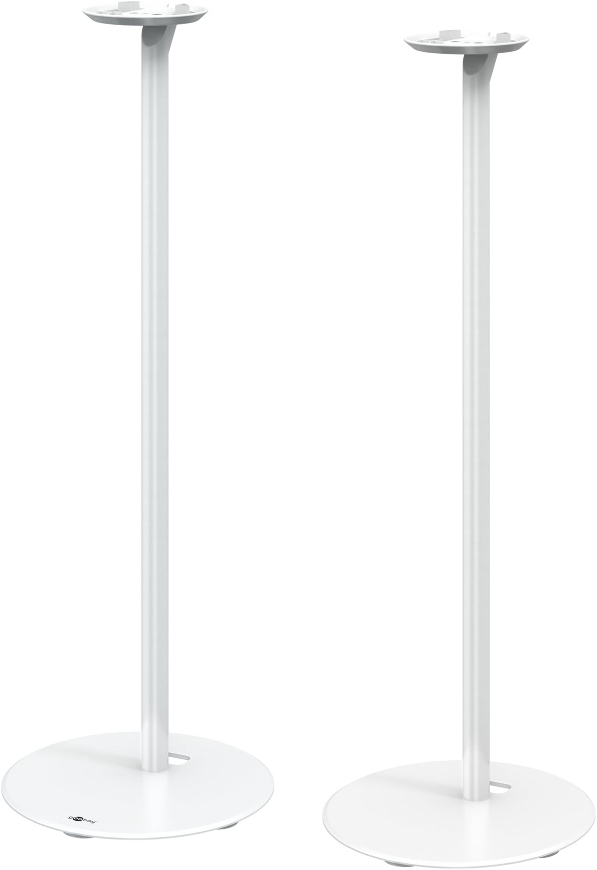 goobay Soporte para Altavoces Sonos Era 100, Capacidad de Carga de 3 K, gestión de Cables, 71,5 cm de Altura, Blanco, 71983
