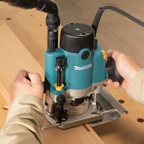 Makita RP1111CJFA - Fresadora (1100 W, incluye D-53556, 12 piezas en MAKPAC, color azul)