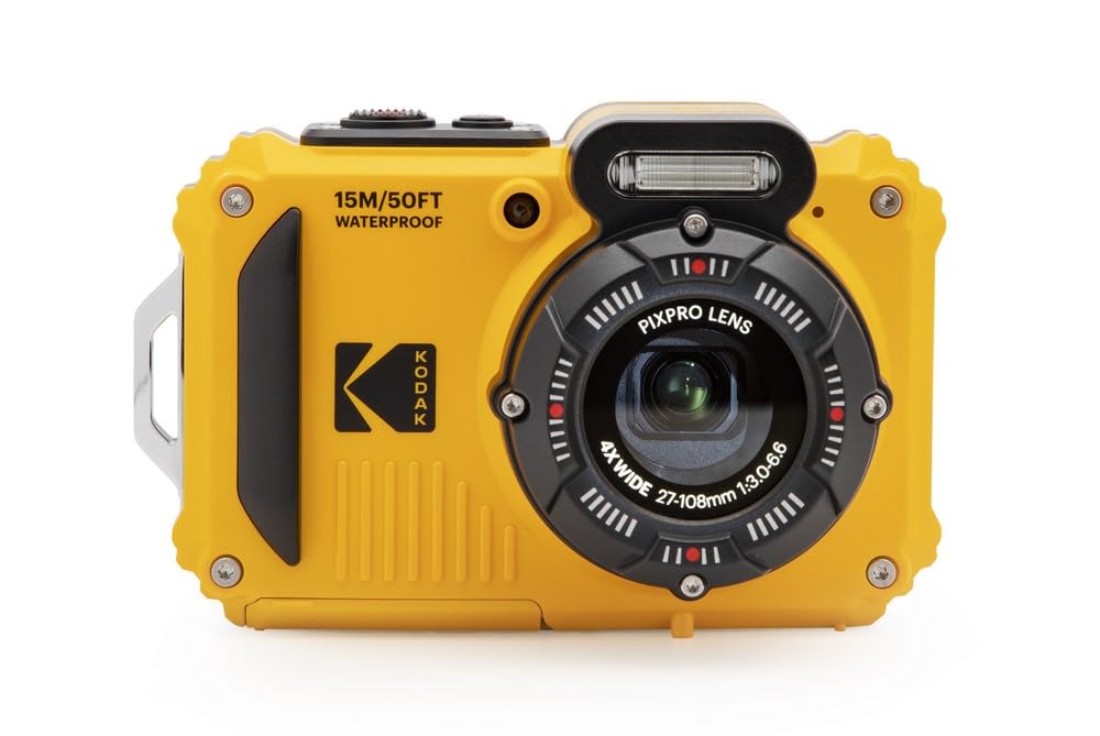 KODAK Pixpro Pack WPZ2 + 2 baterías + 1 Tarjeta SD – Compacto 16 M Pixeles, Resistente al Agua hasta una Profundidad de 15, antigolpes, vídeo 720p, Pantalla LCD 2,7 – Batería de Li-Ion – Amarillo