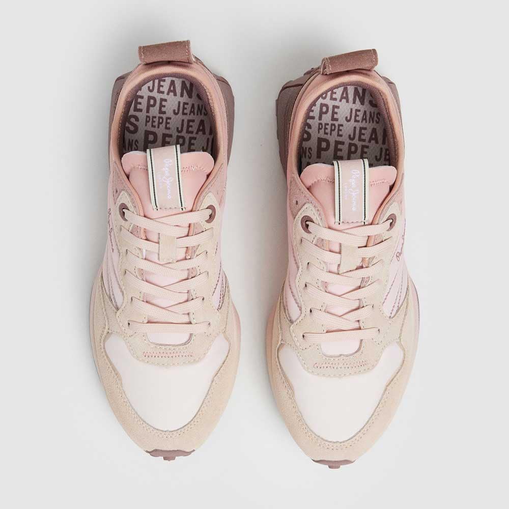 Pepe Jeans Zapatillas de Piel Lucky Flag Rosa
