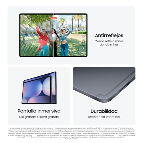 Samsung Galaxy Tab S10 Ultra 512GB + Cargador - Tablet IA, Tableta Android Wifi, 12GB RAM, Pantalla AMOLED, Antirreflejos, S Pen Incluido, Gris (Versión Española)