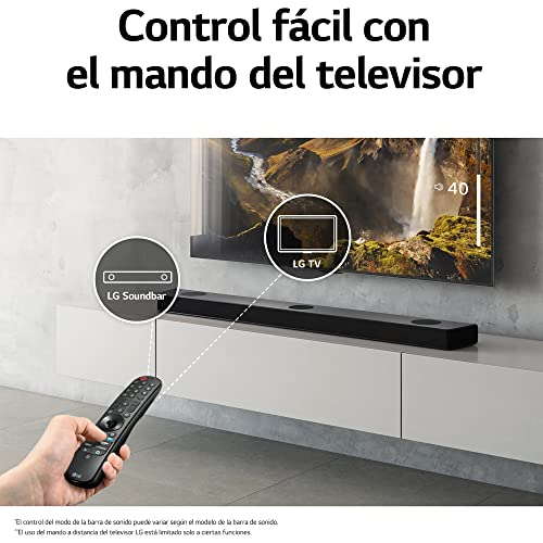 LG S80QY - Barra de Sonido Inteligente, 480W, 3.1.3 Canales con Triple Altavoz Atmos Vertical, Compatible con Altavoces Traseros SPQ8-S, Sonido Envolvente Dolby Atmos, dst:X e IMAX, Color Negro