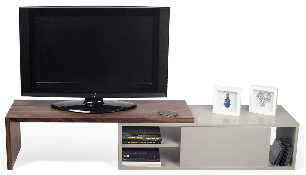 TemaHome Move funda para soporte de TV, madera, madera de nogal, gris, 110 x 35 x 25 cm)
