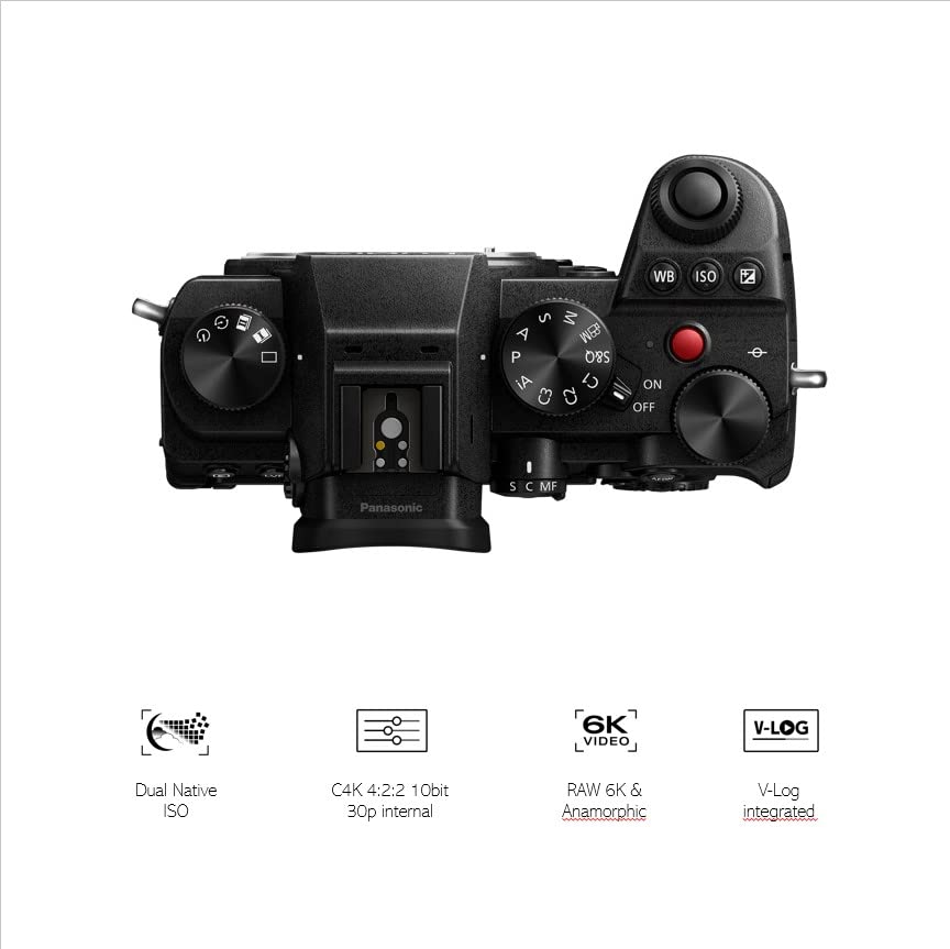 Panasonic LUMIX S DC-S5AM Cámara Evil de 24.2 MP, Sensor CMOS de Fotograma Completo, Video 4K 60p/50p 10-bit, Función AF Rápida y Precisa, Tecnología de Detección en Tiempo Real, Negro
