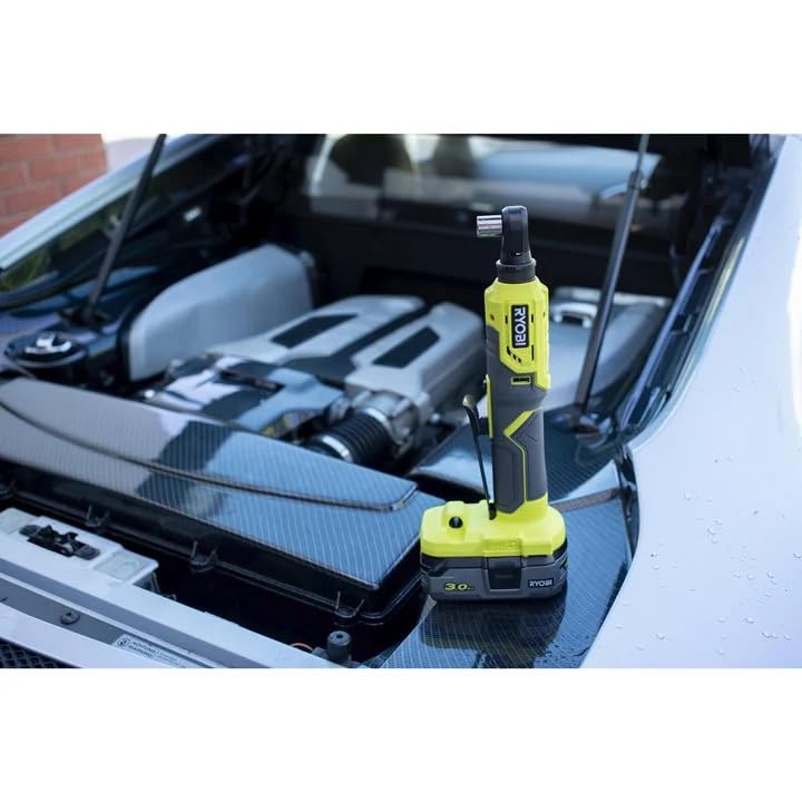 Ryobi - Llave de Carraca ¼'' 18V ONE+ - 1 Velocidad 280 rpm, Par 60Nm, Inversor de Rotación, Cabezal Giratorio, Punta de Extensión - Se Suministra sin Batería, Cargador o Llave de Vaso - R18RW2-0