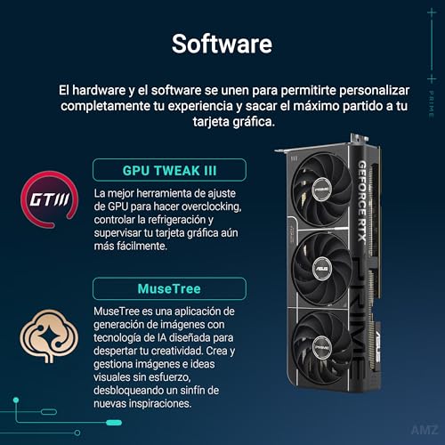 ASUS Prime GeForce RTX 5070 Ti 16GB GDDR7 OC Edition Tarjeta gráfica Compatible con SFF (PCIe 5.0, 16GB GDDR7, HDMI/DP 2.1, 2.5 Ranuras, Ventiladores Axial-Tech, BIOS Dual)