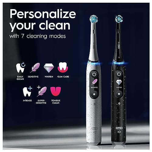Oral-B iO 10 Cepillo de Dientes eléctrico Blanco, 1 Cabezal de Cepillo de Dientes, 1 Funda de Viaje de Carga, diseñado por Braun