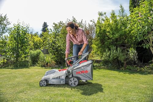 IKRA cortacésped eléctrico IERM 1638-1, 1600W, 5 Posiciones de Ajuste de Altura de Corte 30-75mm, Ancho de Corte 38cm