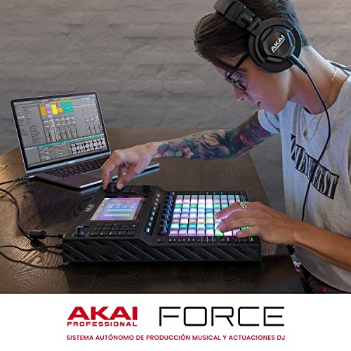 AKAI Professional FORCE – Sistema autónomo de producción musical, secuenciador MIDI y motores de sintetizador, muestreo MPC y lanzamiento de clips estilo Ableton