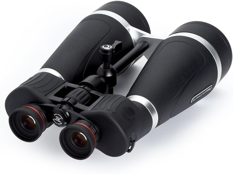 Celestron 72031 SkyMaster Pro 20x80mm Prismáticos Porro Prism Impermeables, con protección blindada de Goma, Lente Multicapa, Cristal prismático BAK-4 y Funda de Transporte de Lujo, Negros