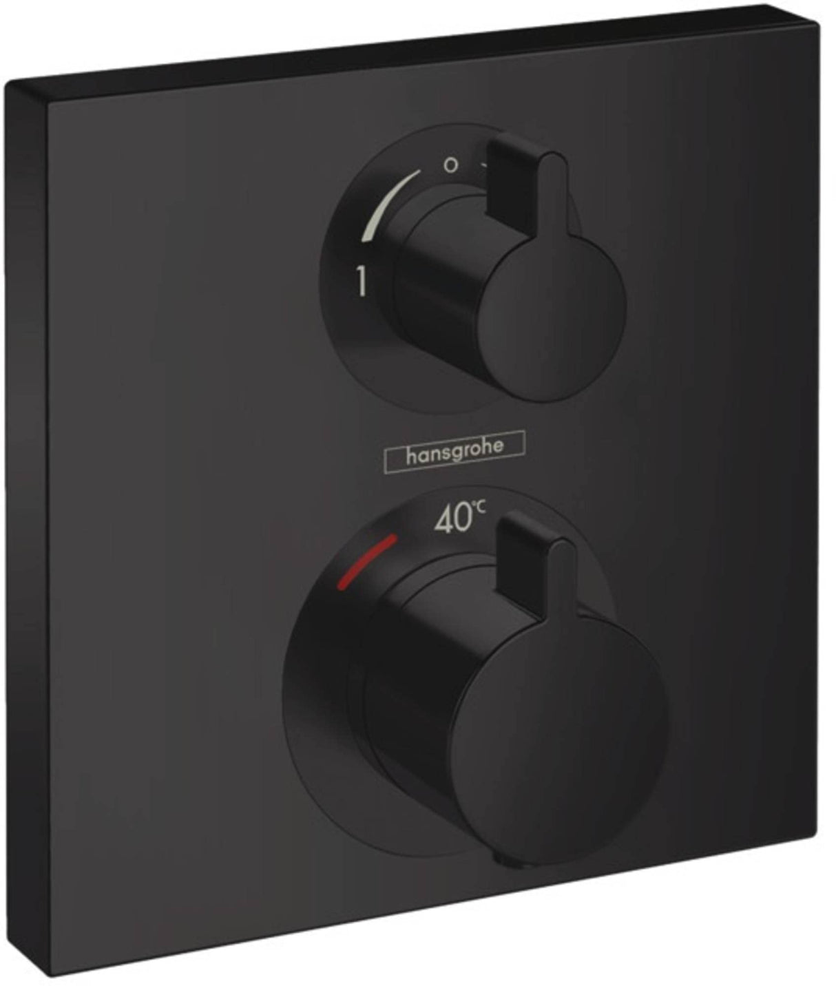 Hansgrohe Ecostat Square Termostato empotrado para 2 funciones (llave de paso e inversor), negro mate, 15714670