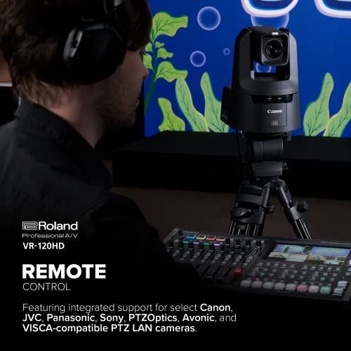 Mezclador AV para streaming directo Roland VR-120HD | Mezclador portátil profesional para eventos híbridos con un único operador | Gran automatización | Efectos avanzados | Compatibilidad con PTZ