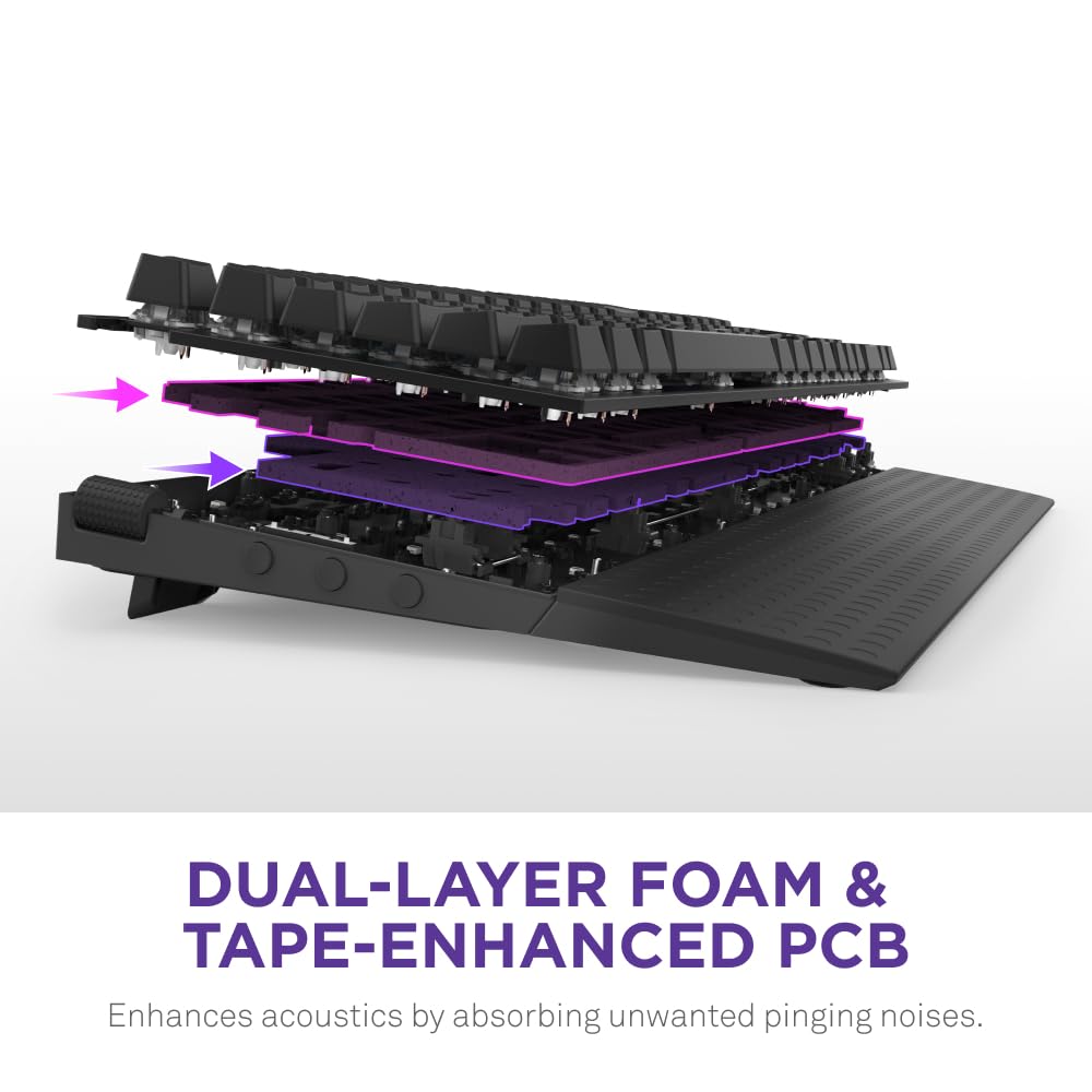 NZXT Function 2 2024 - Teclado Gaming óptico Full-Frame - RGB Iluminado - Frecuencia de sondeo 8K - Interruptores ópticos lineales - Clic Ajustable - Hot-Swap - Teclado Gaming - Negro DE (QWERTZ)
