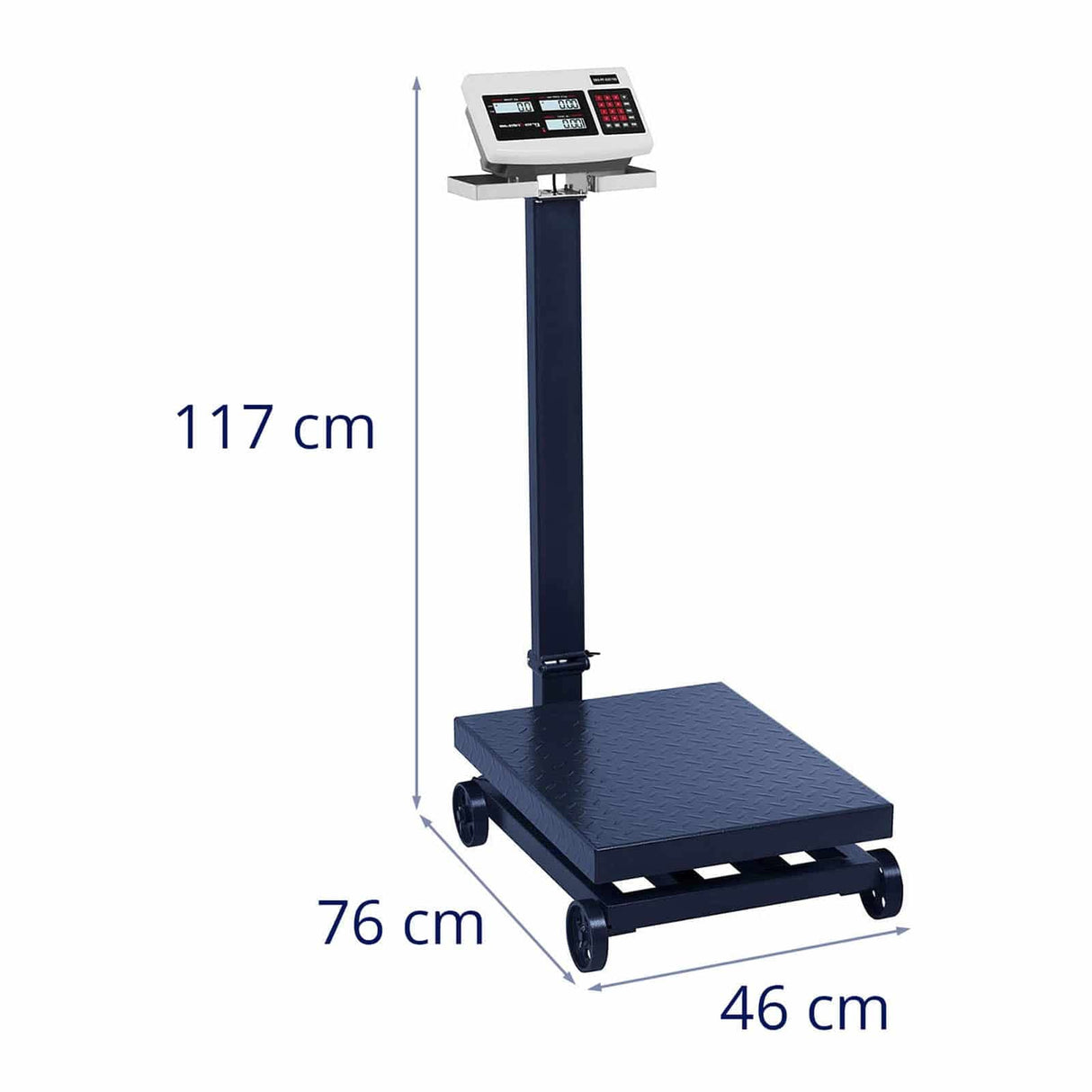 Steinberg Systems Báscula De Plataforma Balanza Digital SBS-PF-600/100 (Pantalla LCD, Con Ruedas, Carga Máxima 600 kg, Pasos De 100 g)