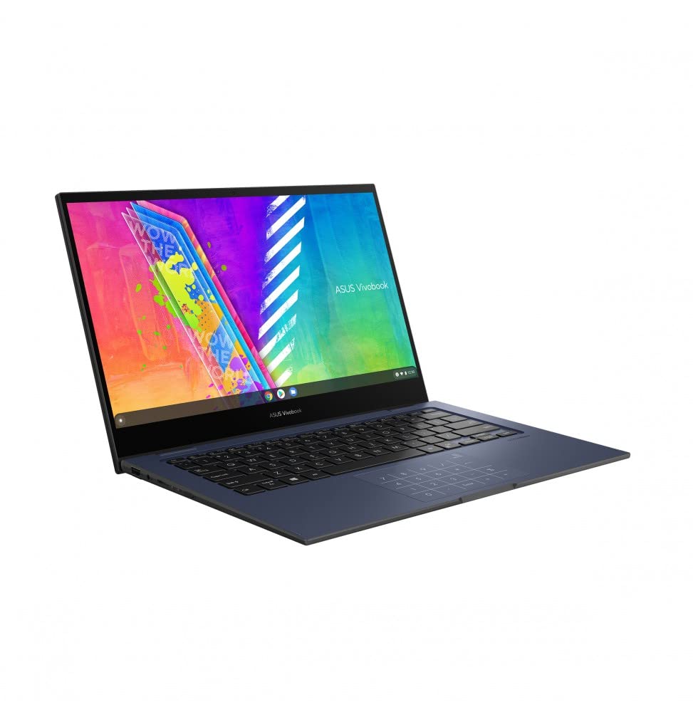 Asus VivoBook Go 14 Flip TP1400KA-EC040WS - Portátil 14" Full HD (Celeron N4500, 4GB RAM, 128GB eMMC, UHD Graphics, Windows 11 Home in S Mode) Azul Tranquilo - Teclado QWERTY español