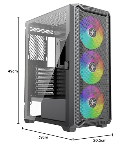 Xilence X613 X613 Xlent Blade II - Carcasa para PC para Videojuegos (3 Ventiladores ARGB de 120 mm, Carcasa ATX Midi Torre, Panel Frontal de Malla para un Buen Flujo de Aire y PWM/ARGB Control, Panel