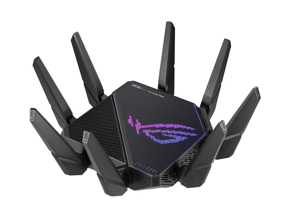ASUS ROG Rapture GT-AX11000 Pro - Router Gaming WiFi 6 extensible de triple banda, puertos 10G y 2.5G, ASUS RangeBoost Plus, triple nivel de aceleración de juegos, seguridad de red, AiMesh