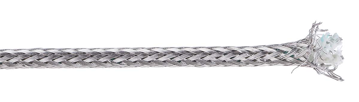 RS PRO Cable termopar aislado de fibra de vidrio de 7/0,2 mm para termopar tipo K, L. 100 m, máx. +350 °C