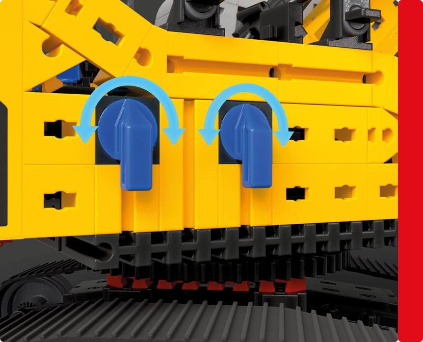 fischertechnik 576450 Liebherr R938 Excavadora Neumática – Kit de construcción Realista para niños Desde 10 años y Adultos, 689 Piezas, Amarillo