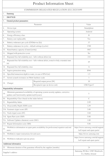 Samsung Galaxy Z Flip7 FE 256GB - Teléfono con IA, Diseño Plegable, Pantalla Frontal Amplia, Cámara 50MP, Memoria 8GB, Batería 4000 mAh, Garantía 3 Años + 1 año Extra, Blanco (Versión Española)