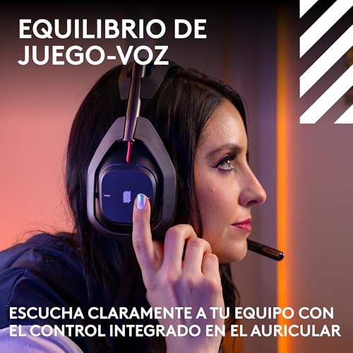 Logitech G Astro A50 LIGHTSPEED para gaming Auriculares inalámbricos + estación base (Gen 5), PRO-G GRAPHENE, cambio entre 3 sistemas, USB-C a Xbox, PS5, PC/Mac o Nintendo Switch, Bluetooth - Negro