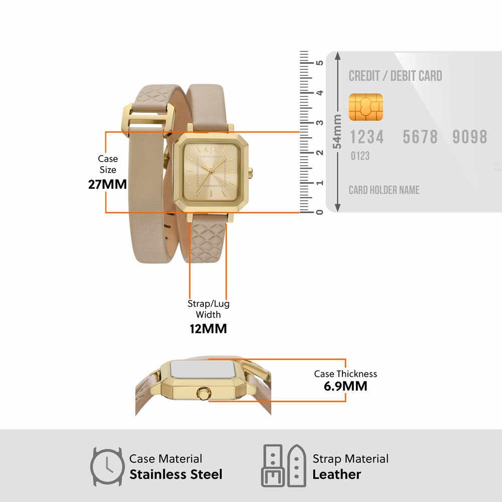 Armani Exchange Orologio da Donna, Quarzo Movimento a tre lancette e cassa da 27 mm con cinturino in Pelle