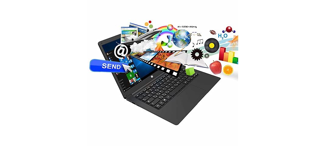 TECHBITE Portátil ZIN BIS de 14,1" HD, 64 GB EMMC, portátil de oficina, portátil delgado, gran panel táctil, windows 10 pro, Intel Celeron N3450 de cuatro núcleos, 5000 mAh, Teclado QWERTY, Teclado EN