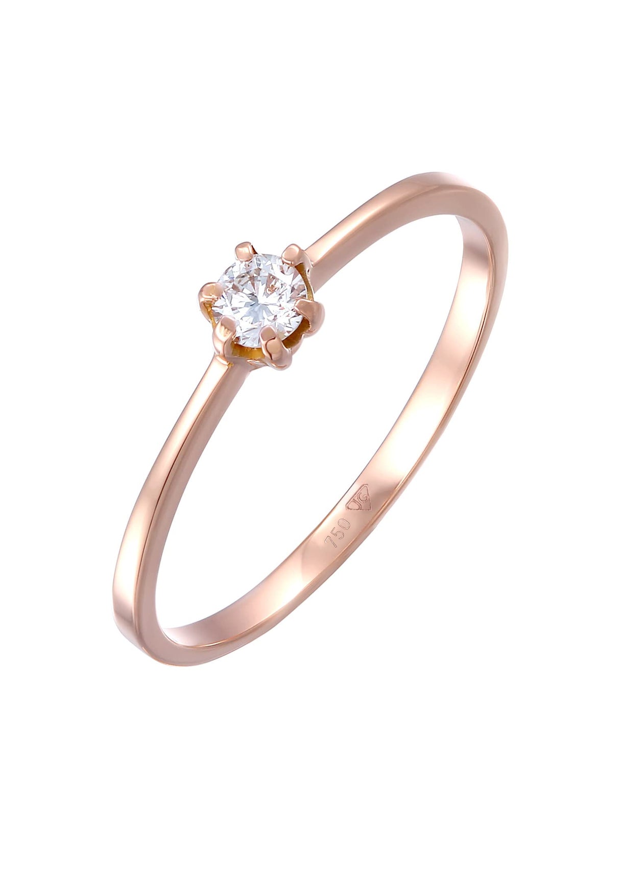 Elli Anillos Solitär Verlobung Diamant (0.11 ct.) 750 Roségold