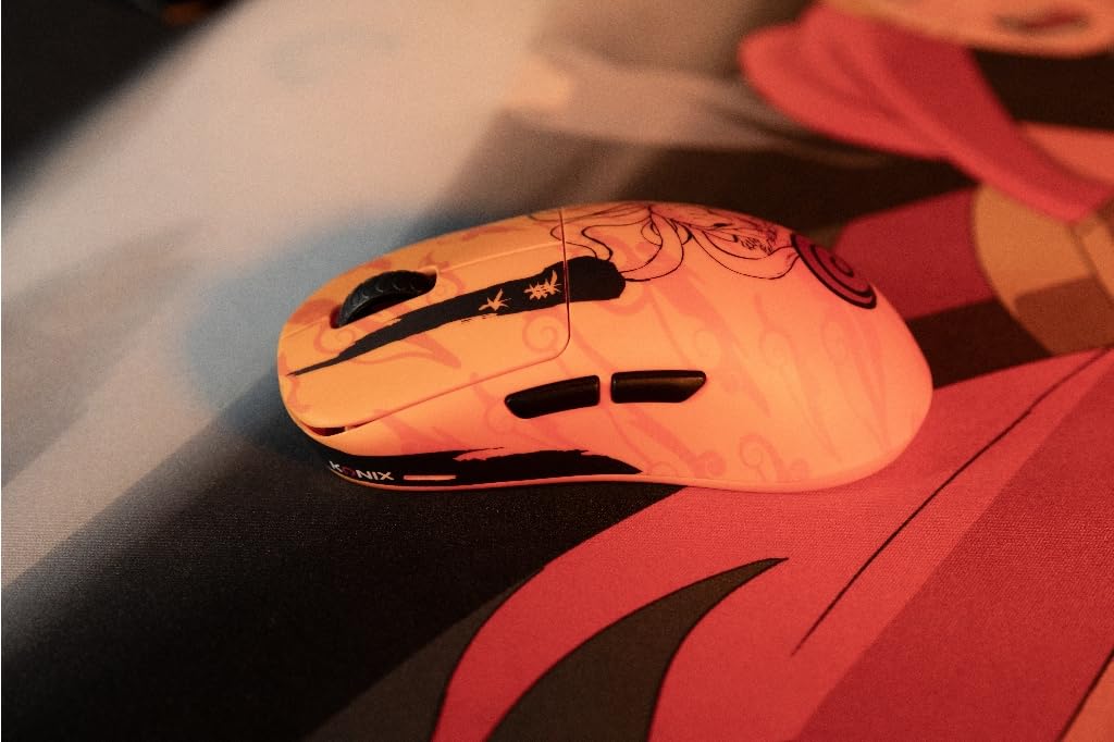 Konix Naruto Shippuden Ratón Gaming Cable/inalámbrico PC - Edición Pro Collector Numerada - 32 000 dpi - Autonomía 70 h - Diseño Kurama/Kyûbi