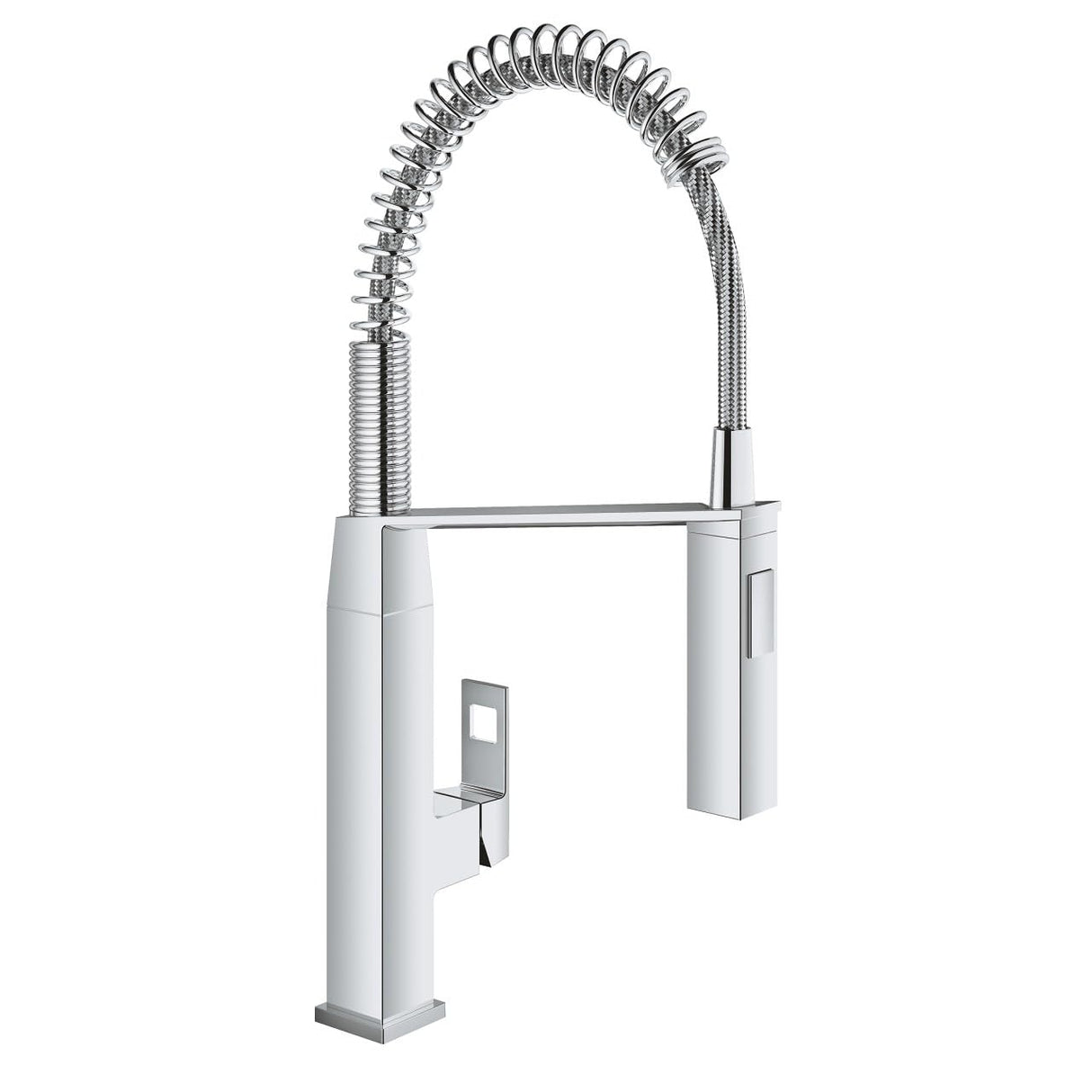 Grohe Eurocube - Grifo de cocina 1/2", aireador extraíble, cartucho de 28 mm, caño giratorio 140°, conexiones flexibles (31395000)