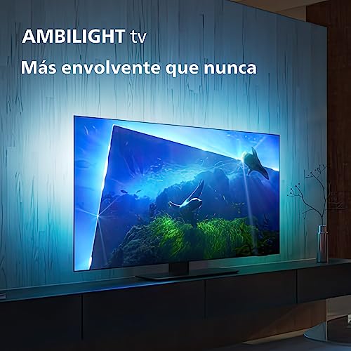 Philips Ambilight OLED818 106 cm (42 Pulgadas) Smart 4K OLED TV | UHD y HDR10+ | 120Hz | Engine P5 AI Picture | Dolby Atmos | Altavoces 40W | Compatible con Asistente Google y Alexa