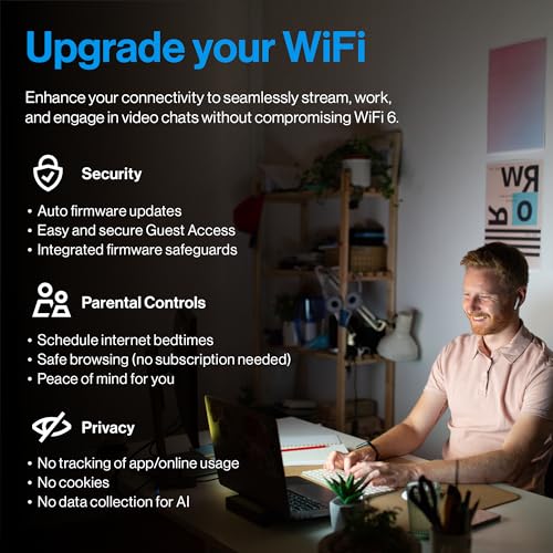 Linksys Velop Micro 6 Router WiFi 6 Mesh de Doble Banda, hasta 3 Gbps de Velocidad, 186 m² y +150 Dispositivos, Pack de 1