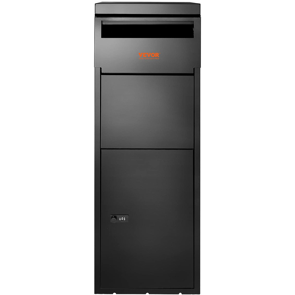 VEVOR Buzón para Paquetes 35,5x29,5x105,5 cm Buzón de Acero Galvanizado Código Bloqueable de Pie Deflector de Montaje en Suelo Antirrobo Extraíble Impermeable IPX3 Depósito de Paquete para Casa Porche