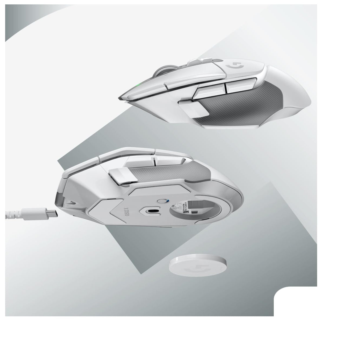 Logitech G G502 X LIGHTSPEED Ratón inalámbrico para Gaming - Ratón óptico con interruptores óptico-mecánicos híbridos LIGHTFORCE, sensor HERO 25K, compatible con PC - macOS/Windows - Blanco