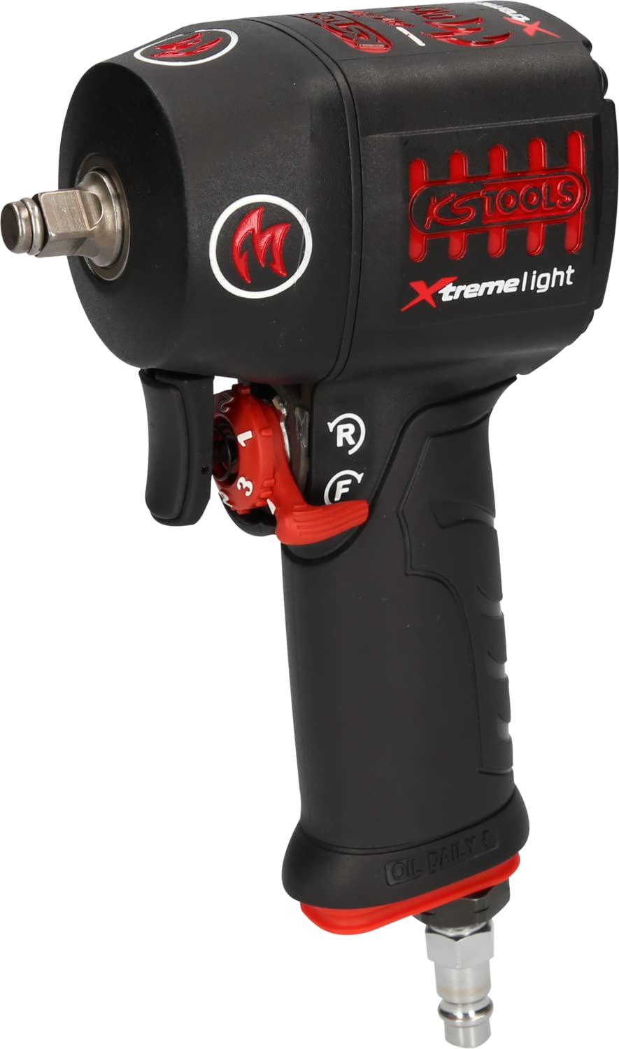 KS Tools 515.3855 Atornillador de impacto neumático de alta potencia de 3/8" miniMONSTER Xtremelight de 1390 Nm