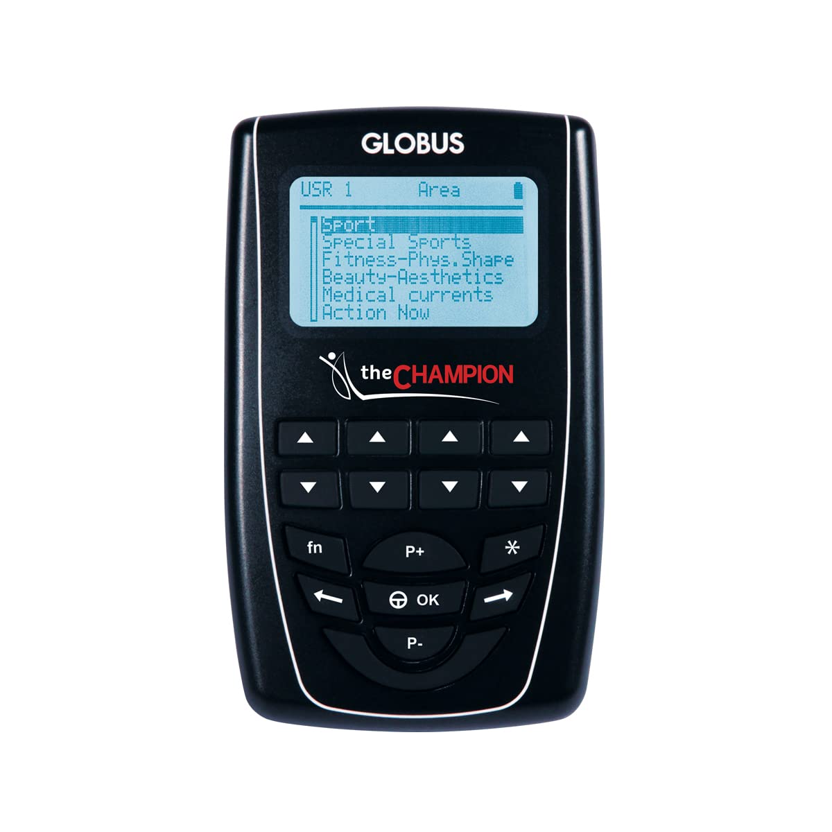 Globus | The Champion, Eletrostimulador de 4 Canales, Tratamiento Para Deportistas, 441 Programas Para Fortalecer los Músculos y Mejorar el Rendimiento