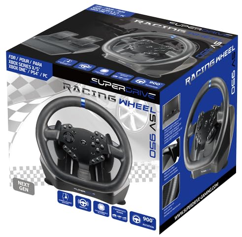 Superdrive - Volante de carreras SV950 con pedal y paletas de cambio para Xbox Serie X/S, PS4, Xbox One, PC (programable para todos los juegos)