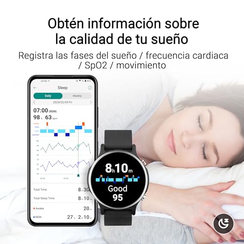 ASUS VivoWatch 6 (HC-D06) - Smartwatch con Panel AMOLED táctil de 1,39", sensores ECG + PPG + BIA, análisis de la composición Corporal, gestión de la Salud con un Solo Toque, HealthConnect