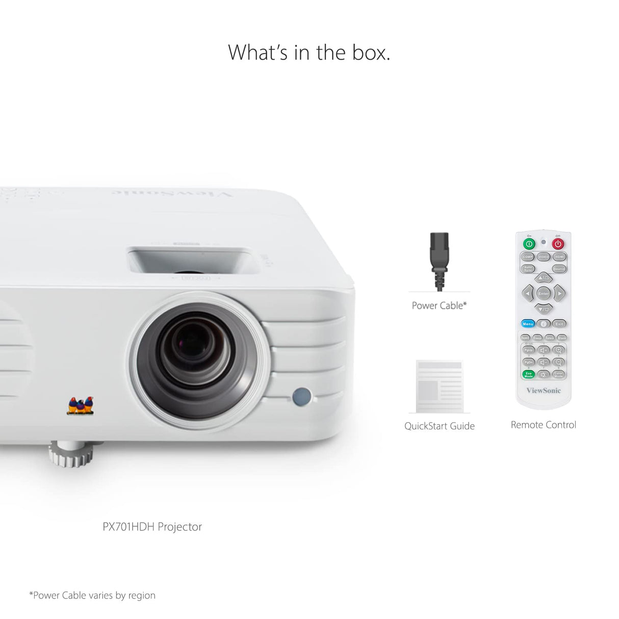 ViewSonic PX701HDH Full HD 3.500 lúmenes 12.000:1 Contrast TR 1.50-1.65 1.1x Optical Zoom Vertical Keystone Lens Shift V. 1x VGS 2X, Blanco