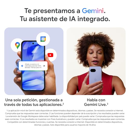 Google Pixel 9a – Smartphone Android Libre con cámara con IA, batería para Todo el día y potentes Funciones de Seguridad – Lila, 128GB
