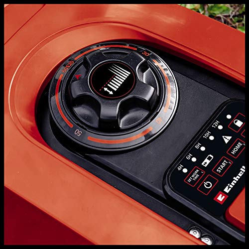 Einhell Robot cortacésped GC-RM 500 (batería de 2,0 Ah, sensores de Lluvia, Golpes, inclinación y elevación, Ajuste de Altura de Corte de 20 mm a 60 mm, para Pendientes de hasta 35%, Incluye Equipo