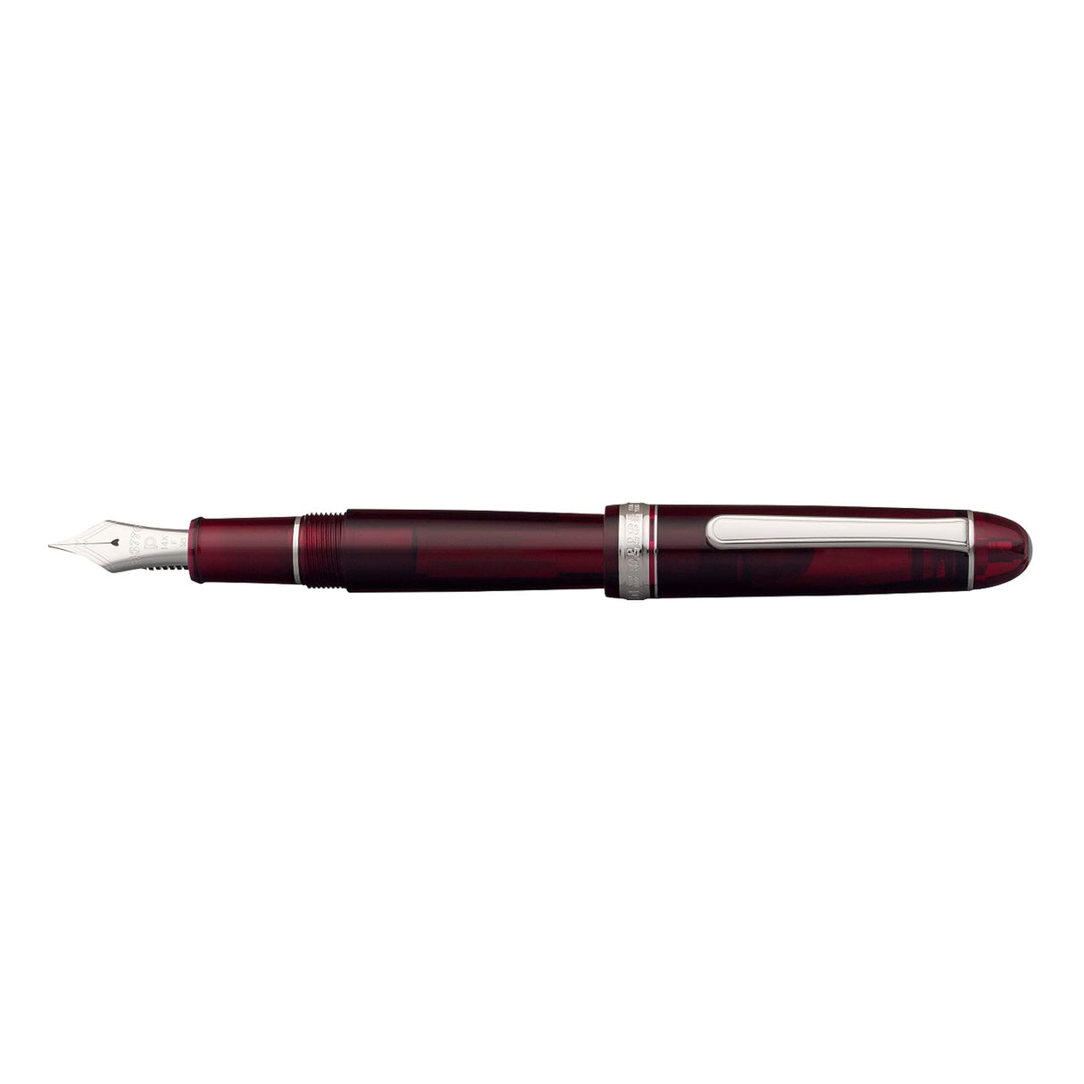 PLATINUM Pluma estilográfica japonesa #3776 Century Rhodium Bourgogne F/Rojo/0,28-0,34 mm/Hecho a mano/Pluma de oro de 14 quilates/con caja de regalo/pluma estilográfica